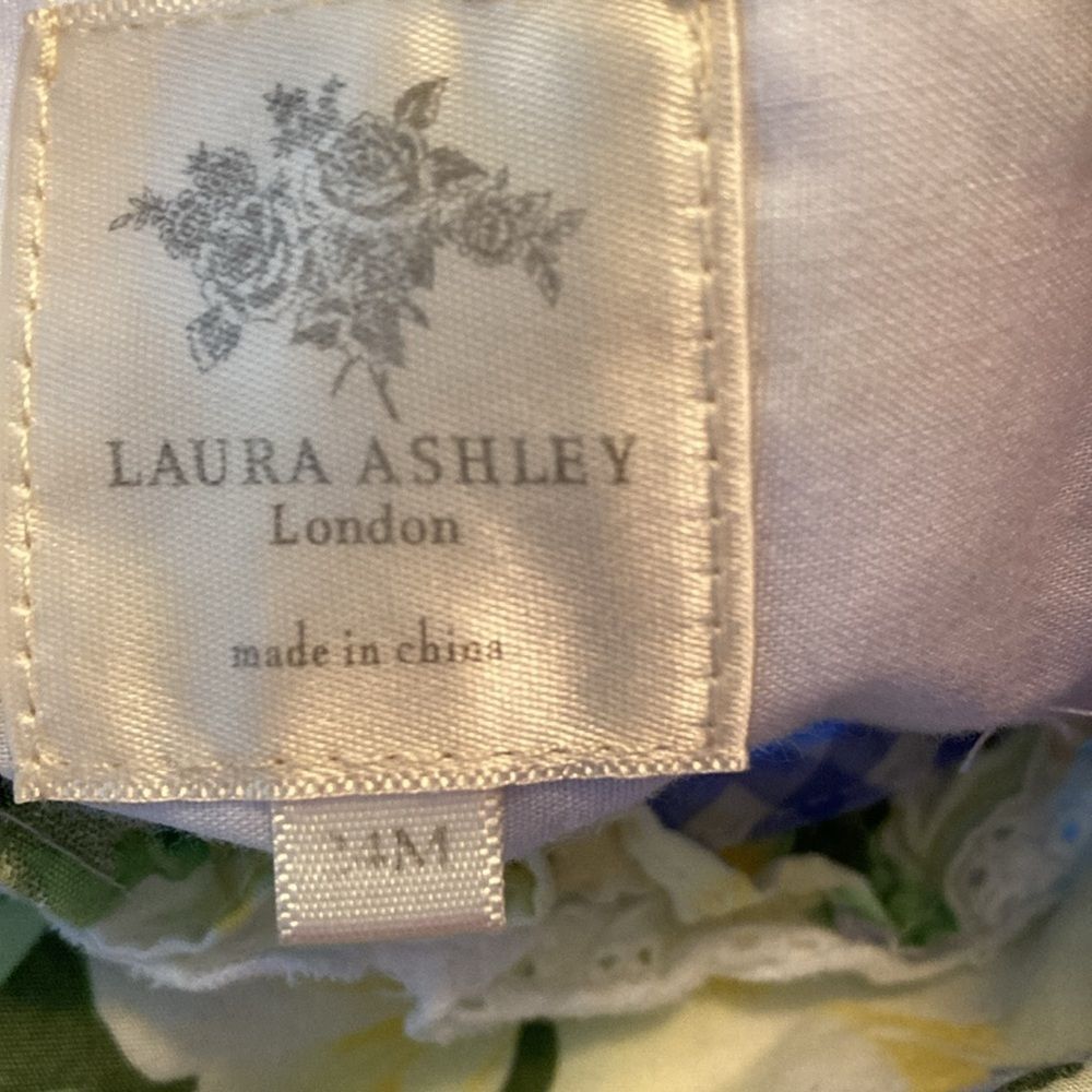 Laura Ashley Floral Cottagcore Baby Dress Size 24M Blue Yellow White Floral - Picture 9 of 9